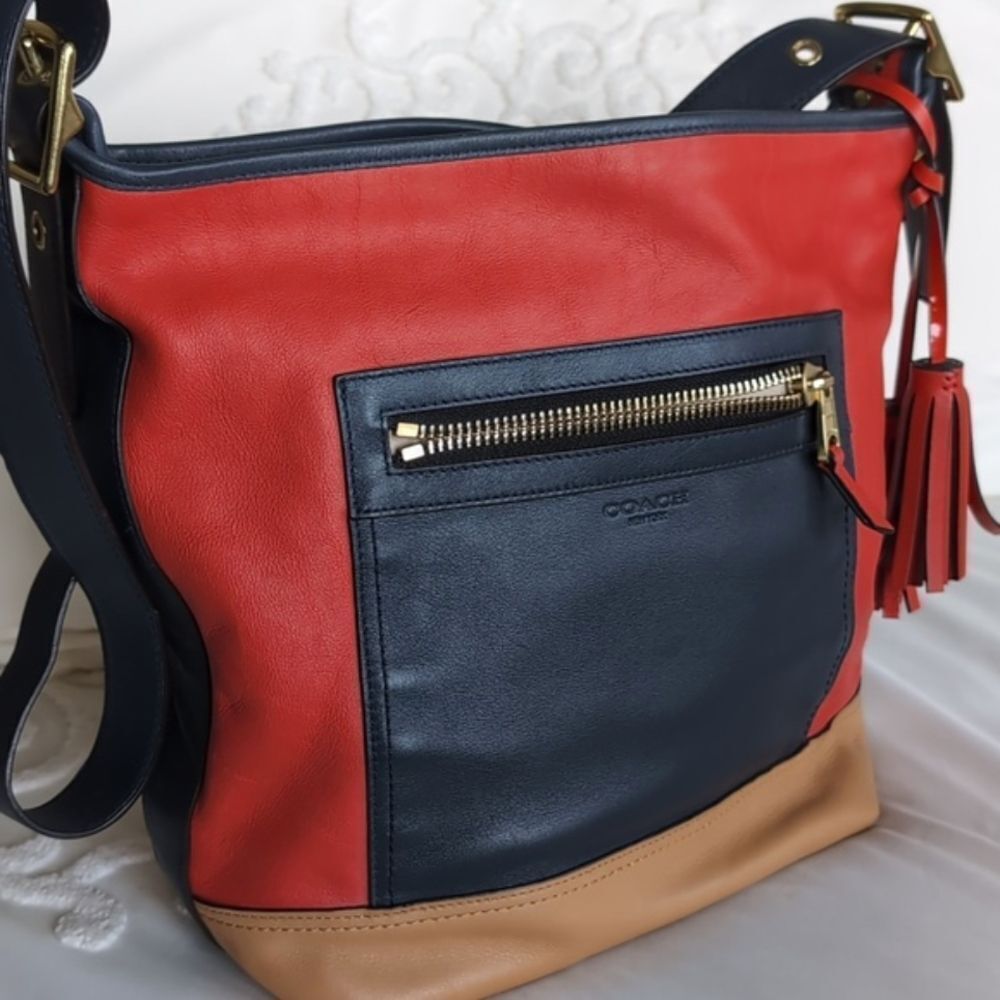COACH Limited Edition Legacy Collection With Red❤️ Leather Tassel Detailing - Picture 15 of 15